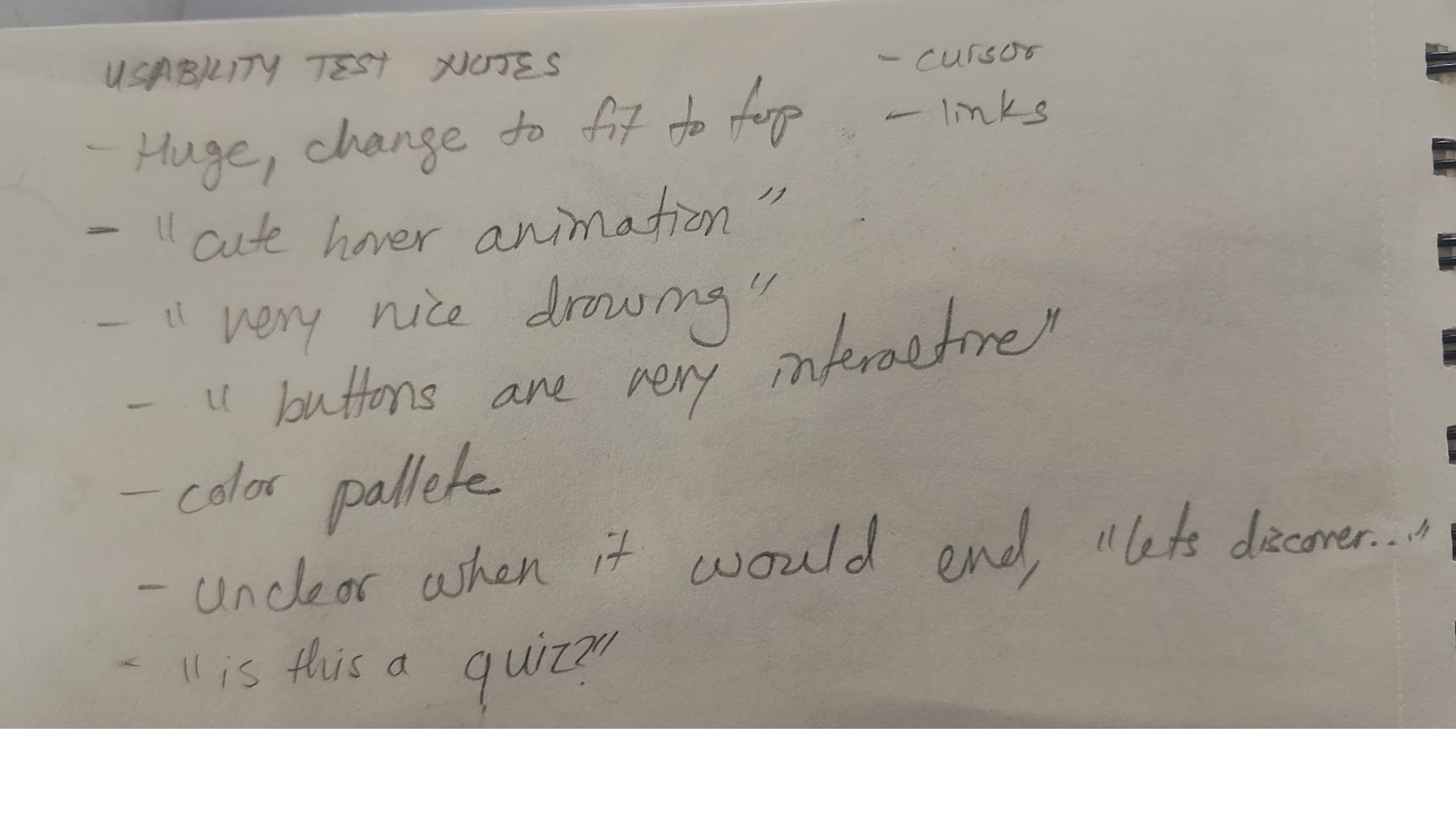 Quotes from playtesting